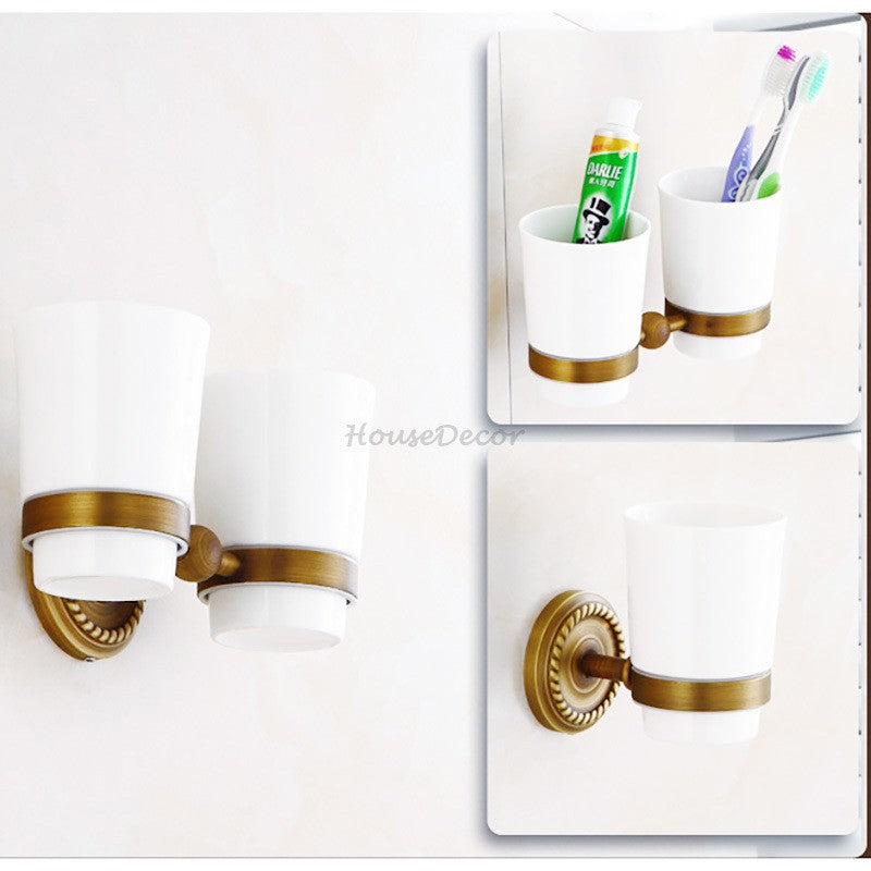 Antique Brass toilet paper holder detailed product view additional view