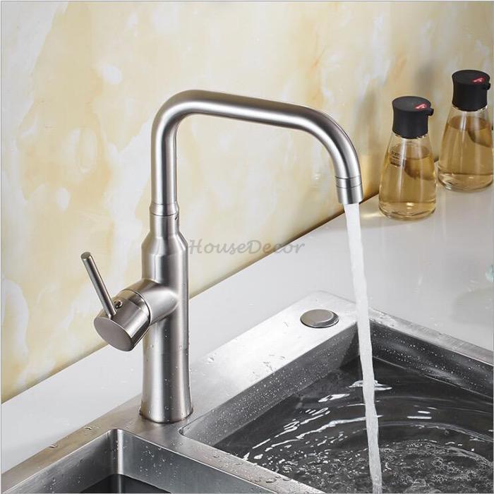 Modern kitchen sink mixer tap swivel spout additional view