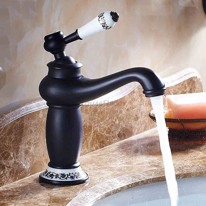 Black Brass bath shower mixer tap detailed product view detail view
