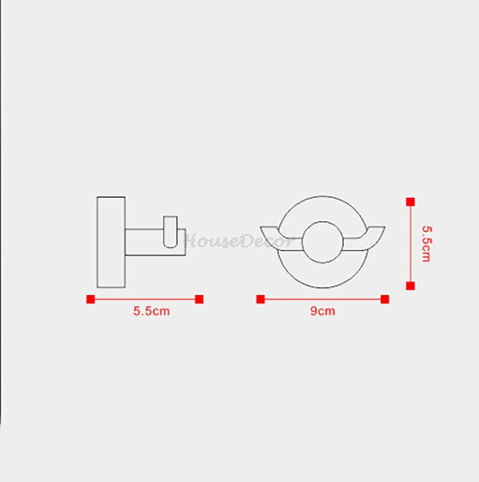 Polished Chrome robe hook wall mounted design additional view
