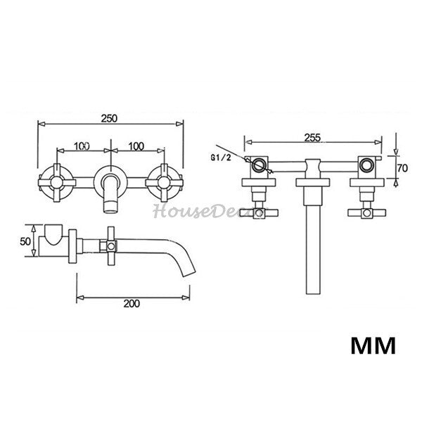Modern bath shower mixer tap wall mounted design additional view