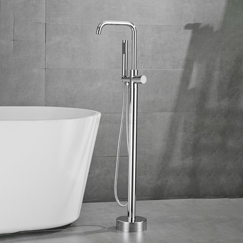 Freestanding Bath Mixer Tap Handheld Shower Head Floor Mount Tub Filler Faucet