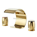 Gold bath shower mixer tap waterfall spout main view