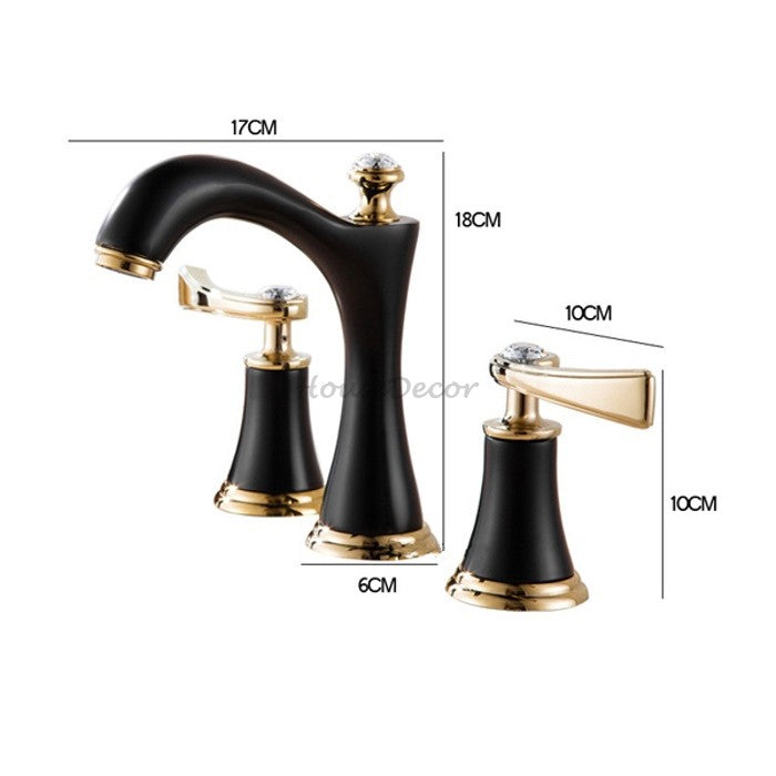 Gold bath shower mixer tap 3 hole installation additional view