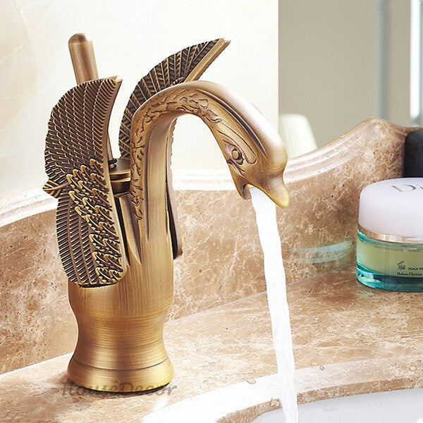 Antique Brass bath shower mixer tap deck mounted design main view