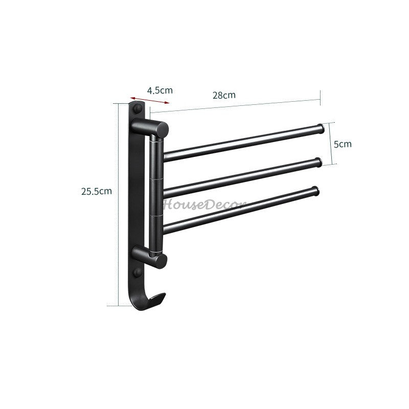 Modern Brass towel rack swivel spout detail view