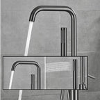 Freestanding Bath Mixer Tap Handheld Shower Head Floor Mount Tub Filler Faucet