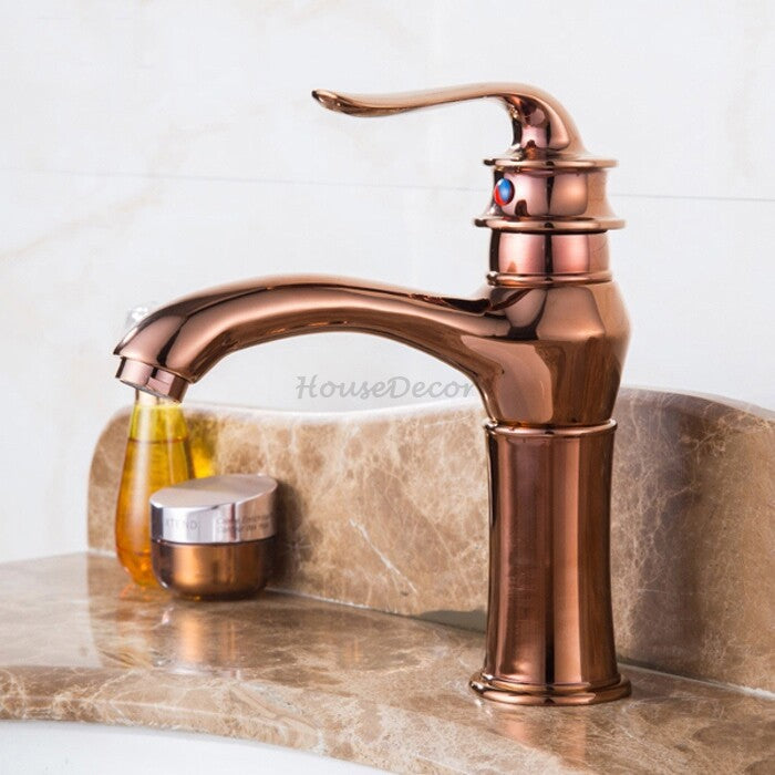 Gold bath shower mixer tap single lever control detail view
