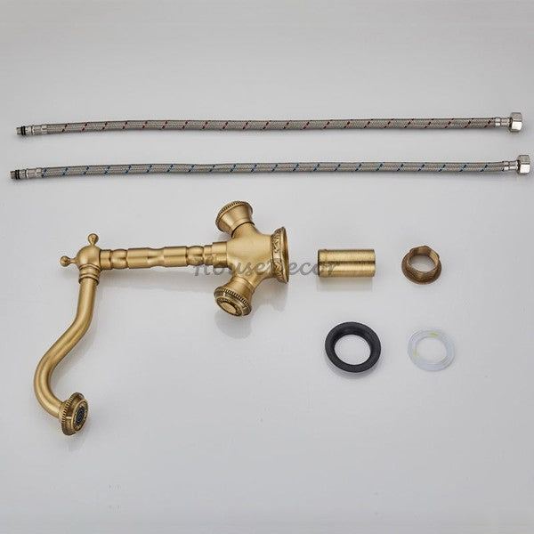 Antique Brass bath shower mixer tap swivel spout additional view