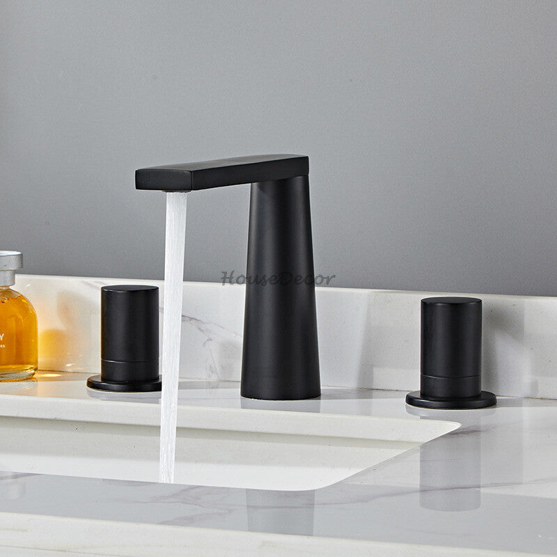 Modern bath shower mixer tap 3 hole installation detail view