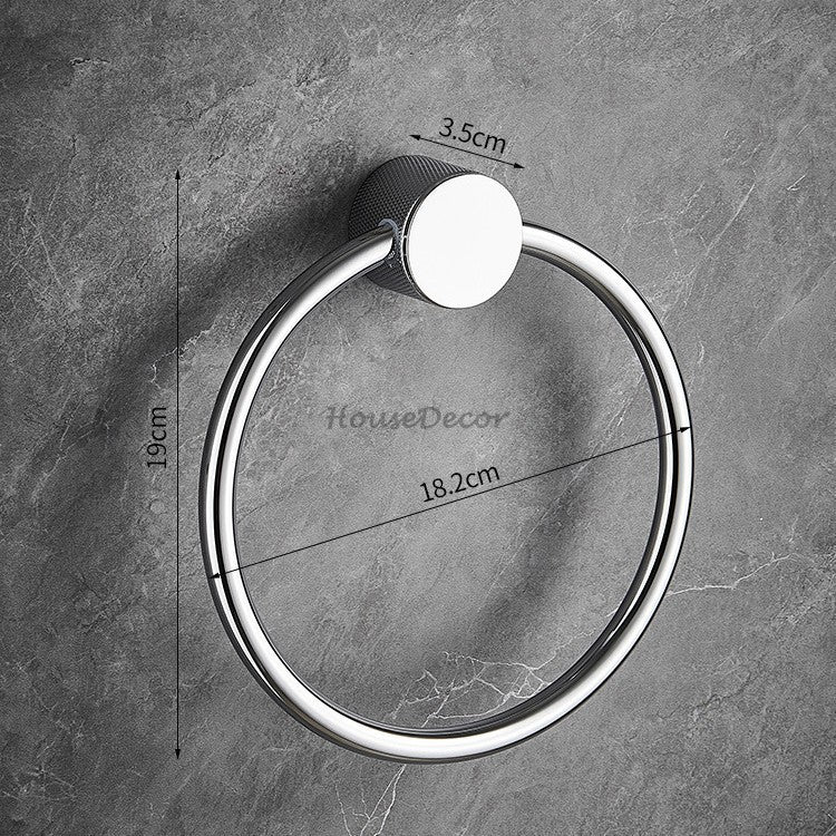 Modern Brass towel ring wall mounted design detail view