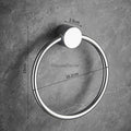 Modern Brass towel ring wall mounted design detail view