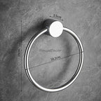 Modern Brass towel ring wall mounted design detail view