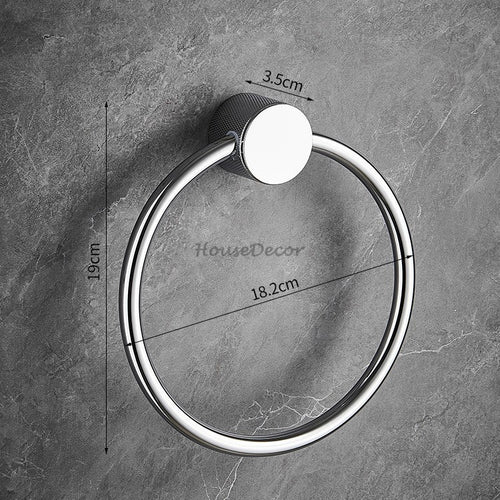 Modern Brass towel ring wall mounted design detail view