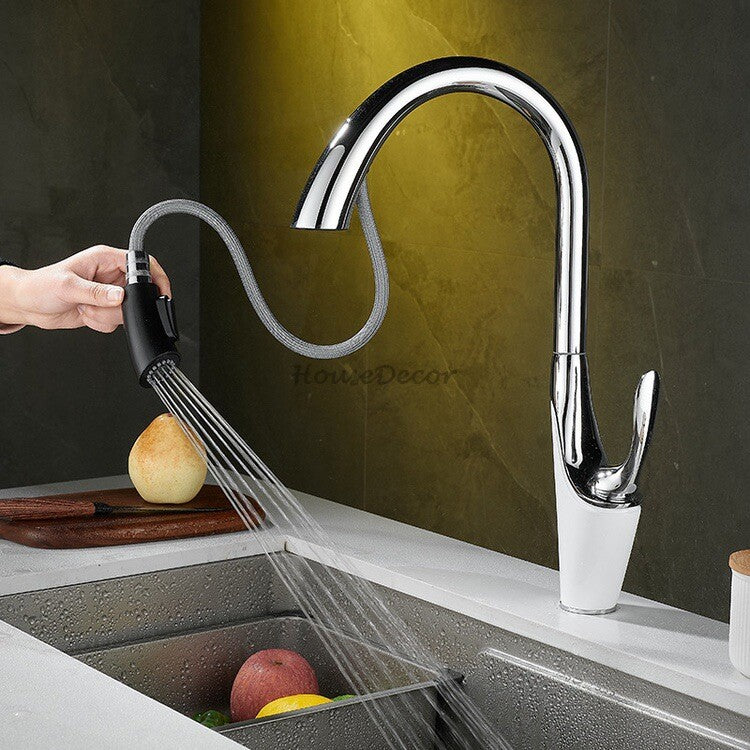 Modern kitchen sink mixer tap pull out spray additional view