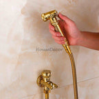 Gold home product handheld shower set detail view