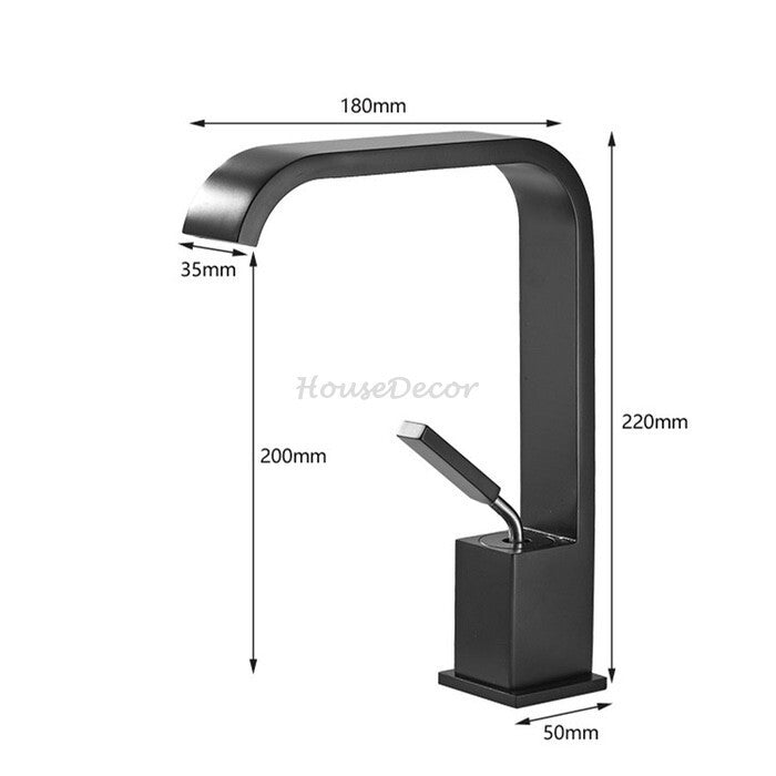 Modern bathroom basin mixer tap waterfall spout additional view