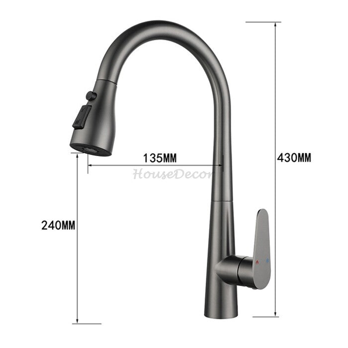 Modern kitchen sink mixer tap pull out spray additional view