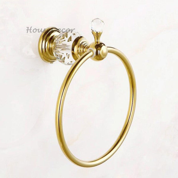 Gold towel ring wall mounted design main view