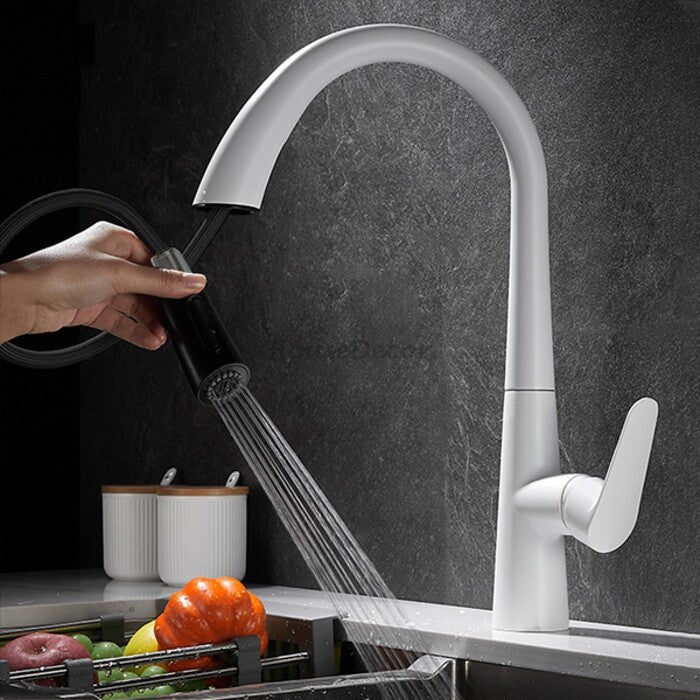 Modern kitchen sink mixer tap pull out spray additional view