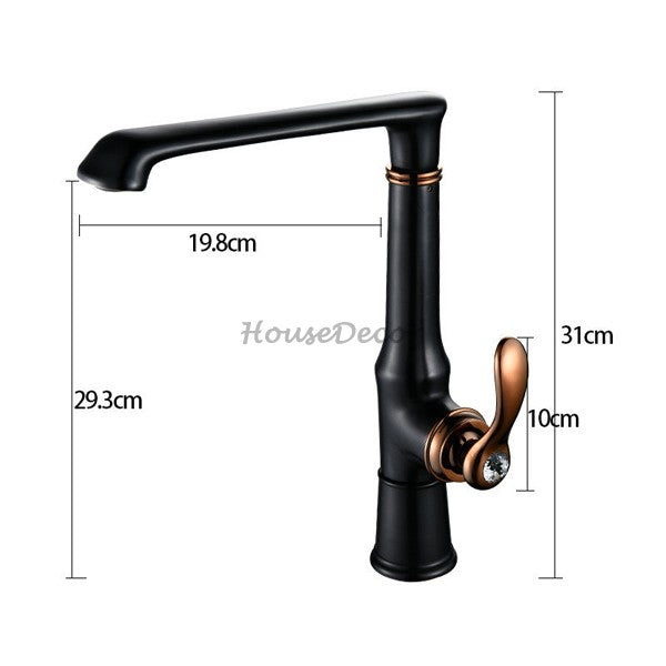 Black Brass kitchen sink mixer tap swivel spout additional view
