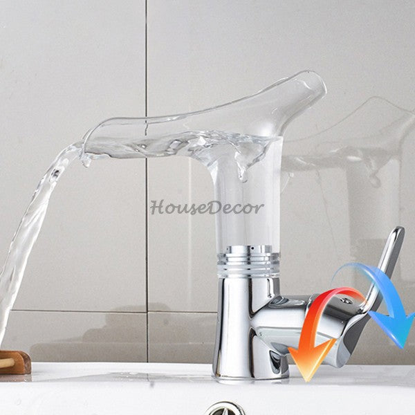 Chrome bath shower mixer tap waterfall spout additional view