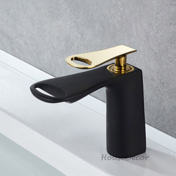 Brass bath shower mixer tap waterfall spout detail view