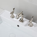 Modern bath shower mixer tap dual handle control detail view