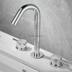 Modern Brass bath shower mixer tap deck mounted design detail view