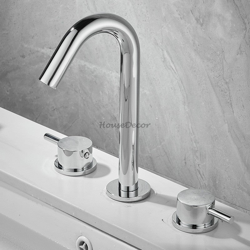 Modern Brass bath shower mixer tap deck mounted design detail view