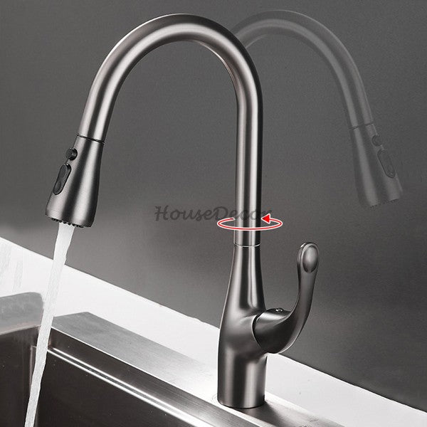 Modern kitchen sink mixer tap pull out spray additional view