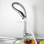 Modern kitchen sink mixer tap swivel spout main view