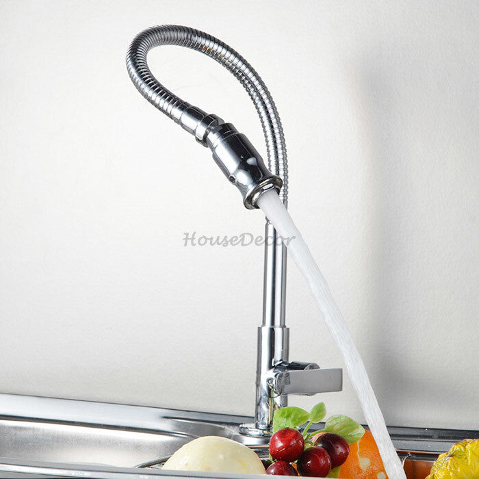 Modern kitchen sink mixer tap swivel spout main view