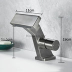 Brass bathroom basin mixer tap waterfall spout additional view