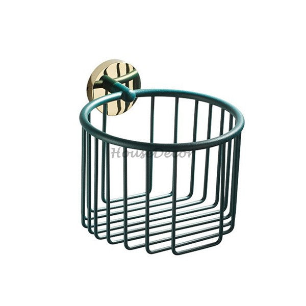 Green Brass toilet paper holder detailed product view main view