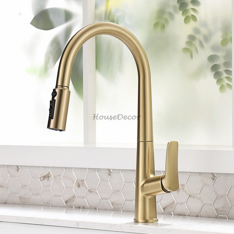 Modern kitchen sink mixer tap pull out spray additional view