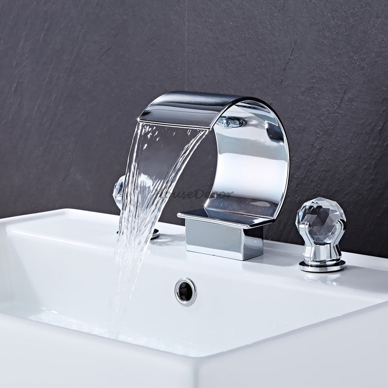 Modern bath shower mixer tap waterfall spout additional view