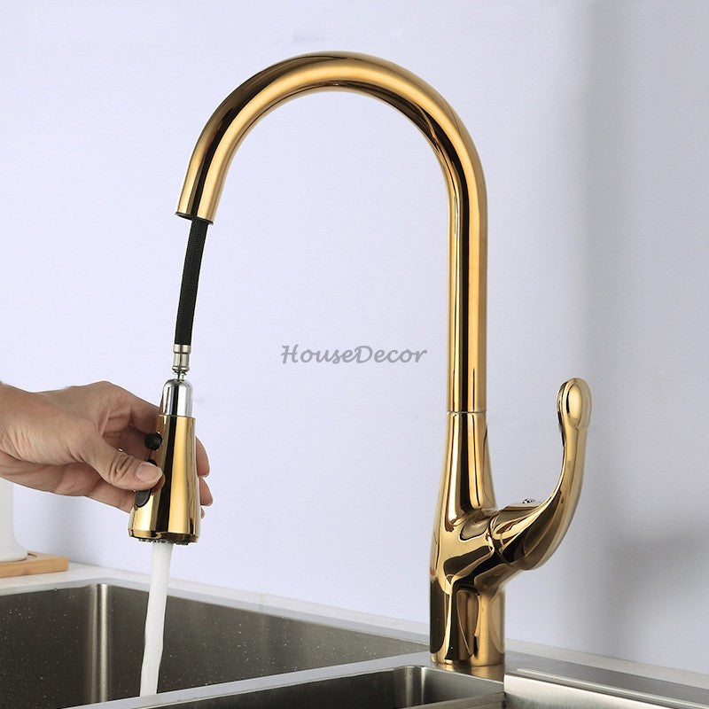 Modern kitchen sink mixer tap pull out spray additional view