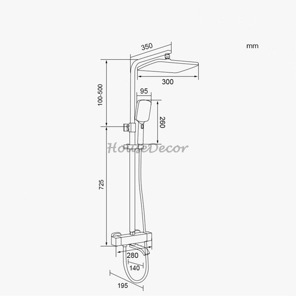 Gold bath shower mixer tap thermostatic control additional view