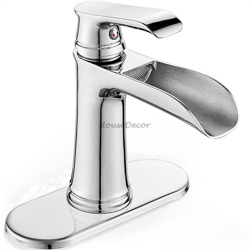 Modern bathroom basin mixer tap waterfall spout additional view