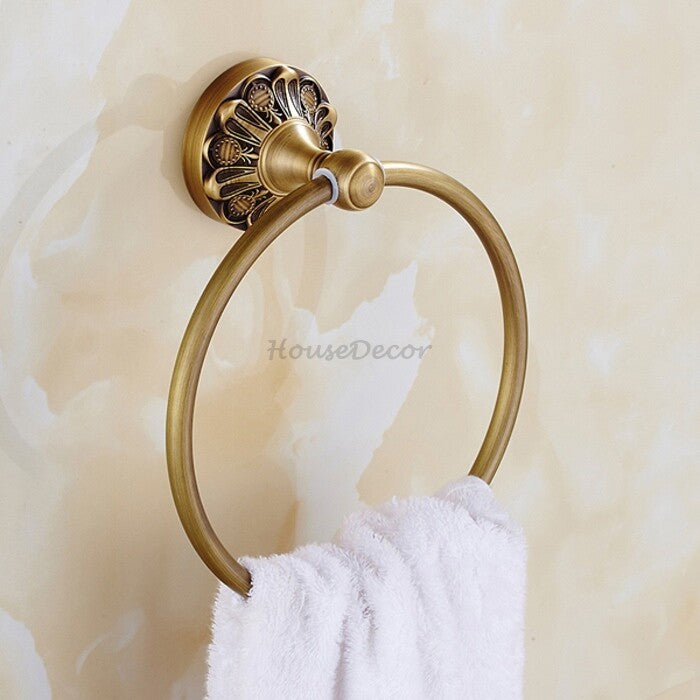 Modern towel ring wall mounted design detail view