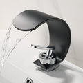 Modern bath shower mixer tap waterfall spout detail view