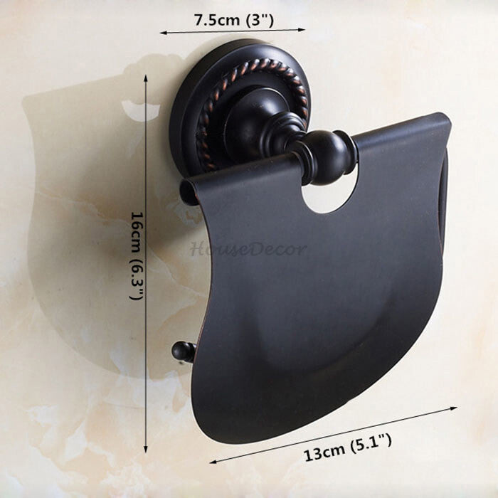 Black Brass toilet paper holder wall mounted design additional view