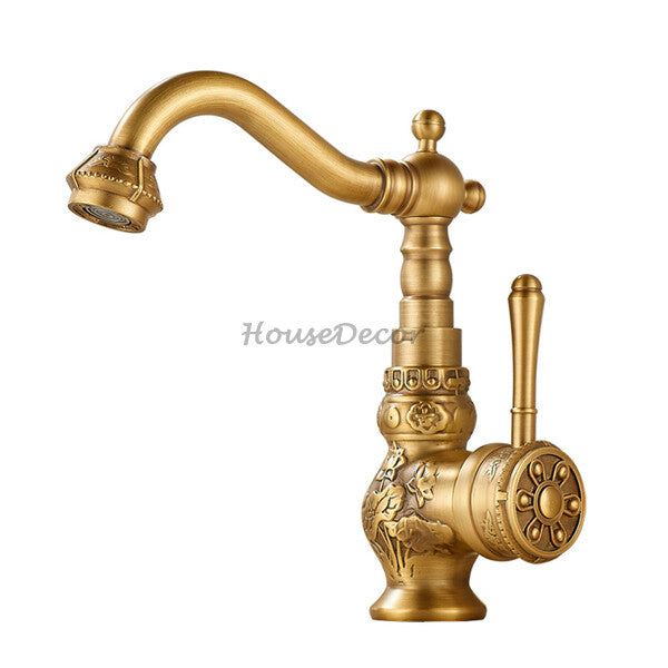 Modern Brass bathroom basin mixer tap detailed product view main view