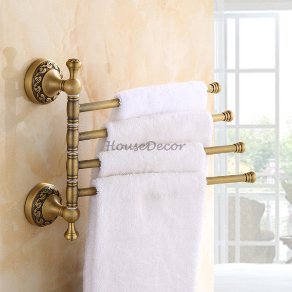 Brass towel rack swivel spout main view