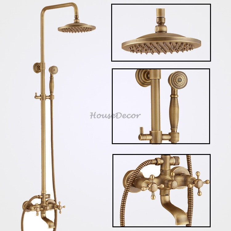 Antique Brass bath shower mixer tap wall mounted design main view