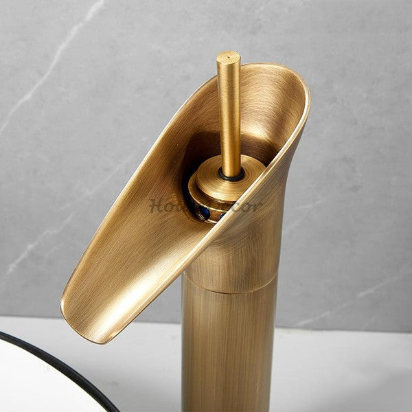 Antique Brass bath shower mixer tap waterfall spout additional view