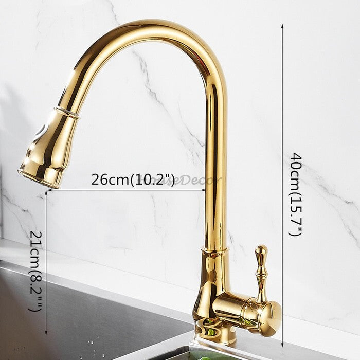 Gold kitchen sink mixer tap pull out spray additional view