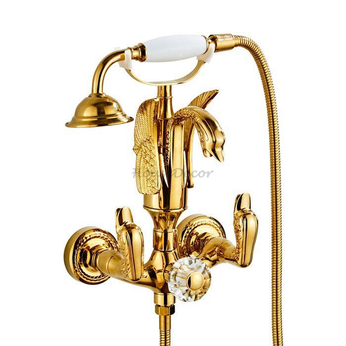 Modern bath shower mixer tap swivel spout detail view