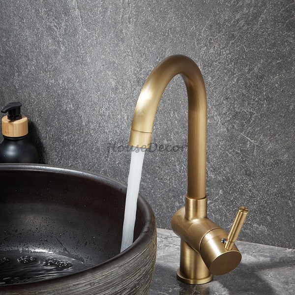 Antique Brass bath shower mixer tap swivel spout detail view